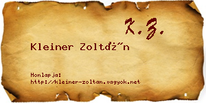 Kleiner Zoltán névjegykártya
